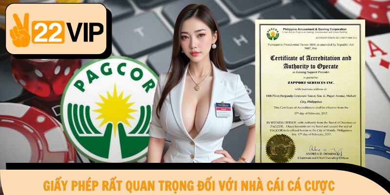 Giấy phép rất quan trọng đối với nhà cái cá cược
